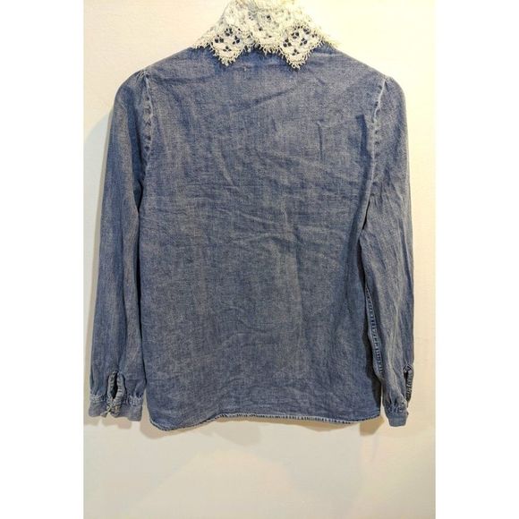 Zara | the Nikki denim shirt with lace collar - Picture 4 of 8